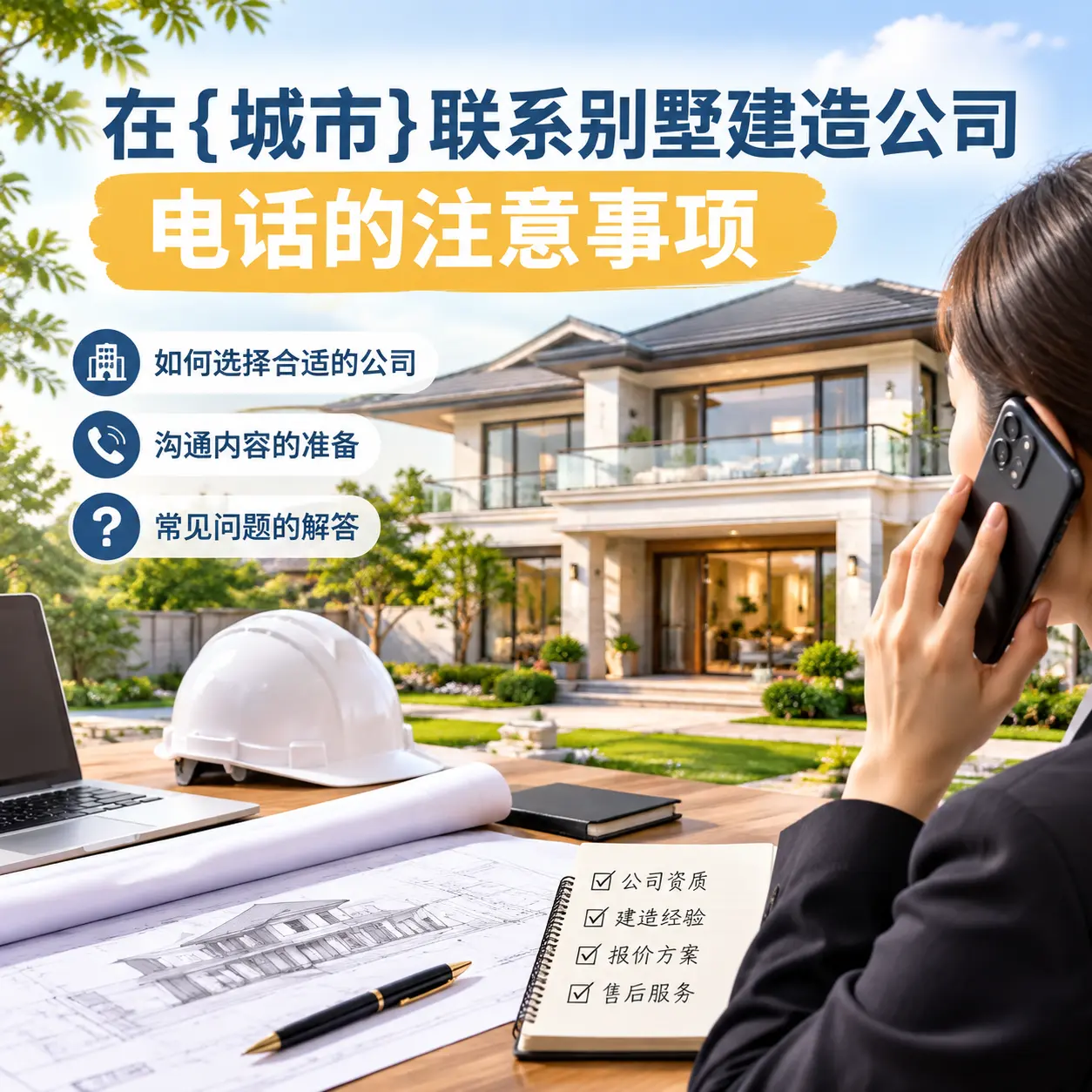 在盘州联系别墅建造公司电话的注意事项